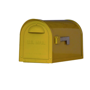 Special lite mid-century yellow dylan mailbox with side flag