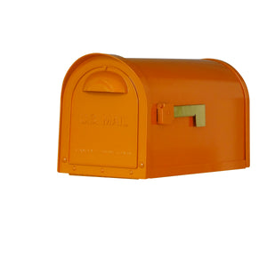 Special lite mid-century orange dylan mailbox with side flag