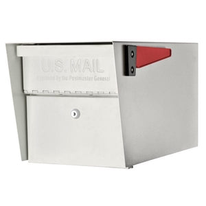 White Mail Manager with secure locking door and red flag