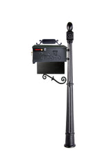 Load image into Gallery viewer, black 317k imperial horse and carriage mailbox, post, and newspaper holder
