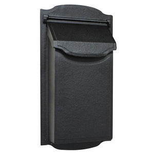 modern black vertical mailbox with non locking door