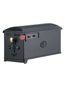Imperial 6K Black Cast Aluminum with rosetta on the side and Fleur de Lis on the door, Red flag and small and large brass knobs