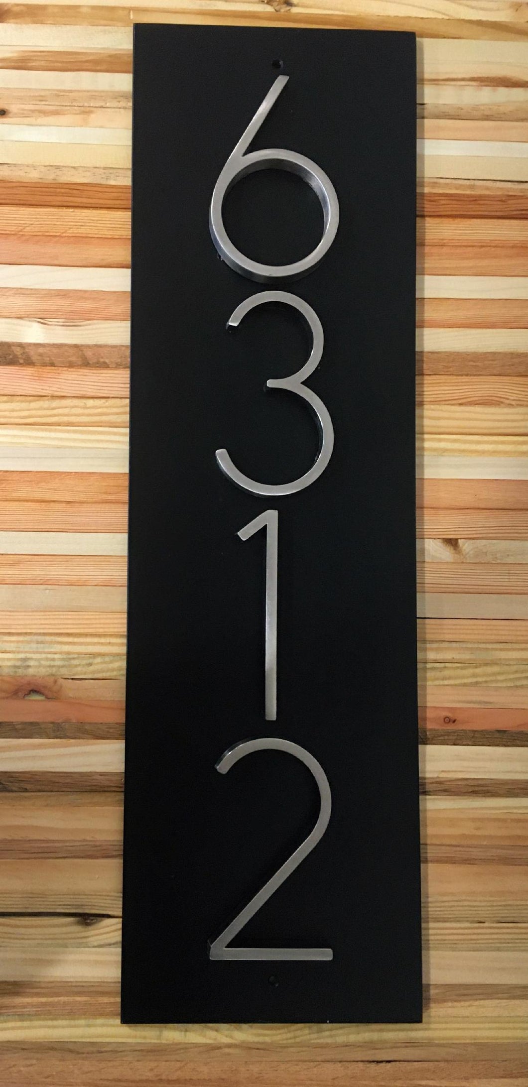 Modern black powder coated Address Plaque