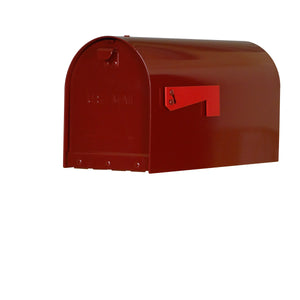 Special lite mid-century wine rigby mailbox with red side flag