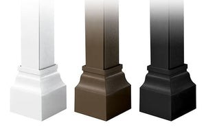 Keystone decorative cuff options shown in white, bronze, and black