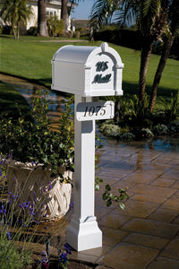 keystone address plaque mounted on the post