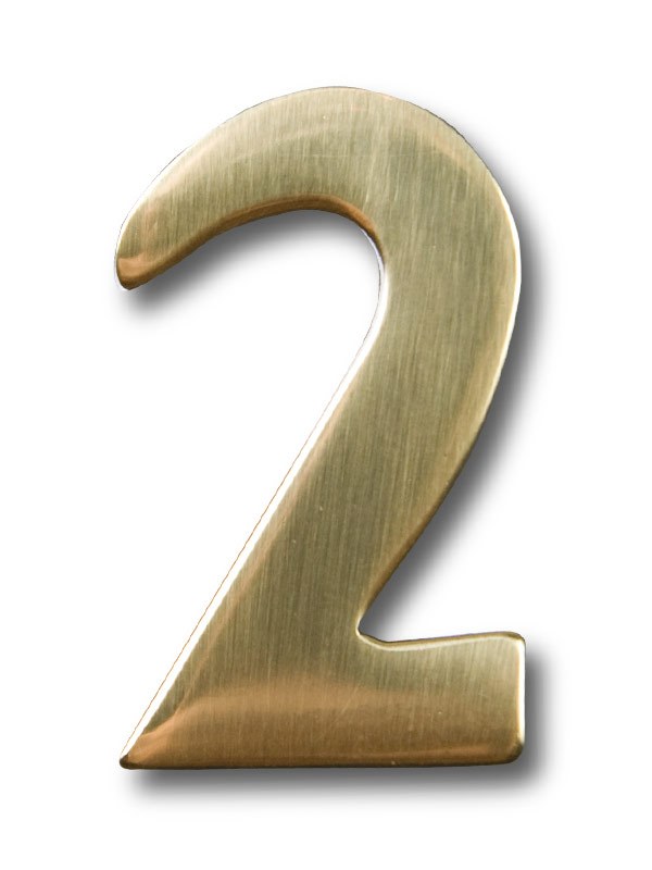Self Adhesive Bright Chrome Brass 2" Numbers & 1.5" Letters