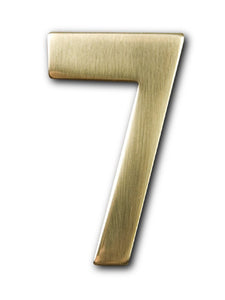 Two inch brass number 7, self adhering made by 3m